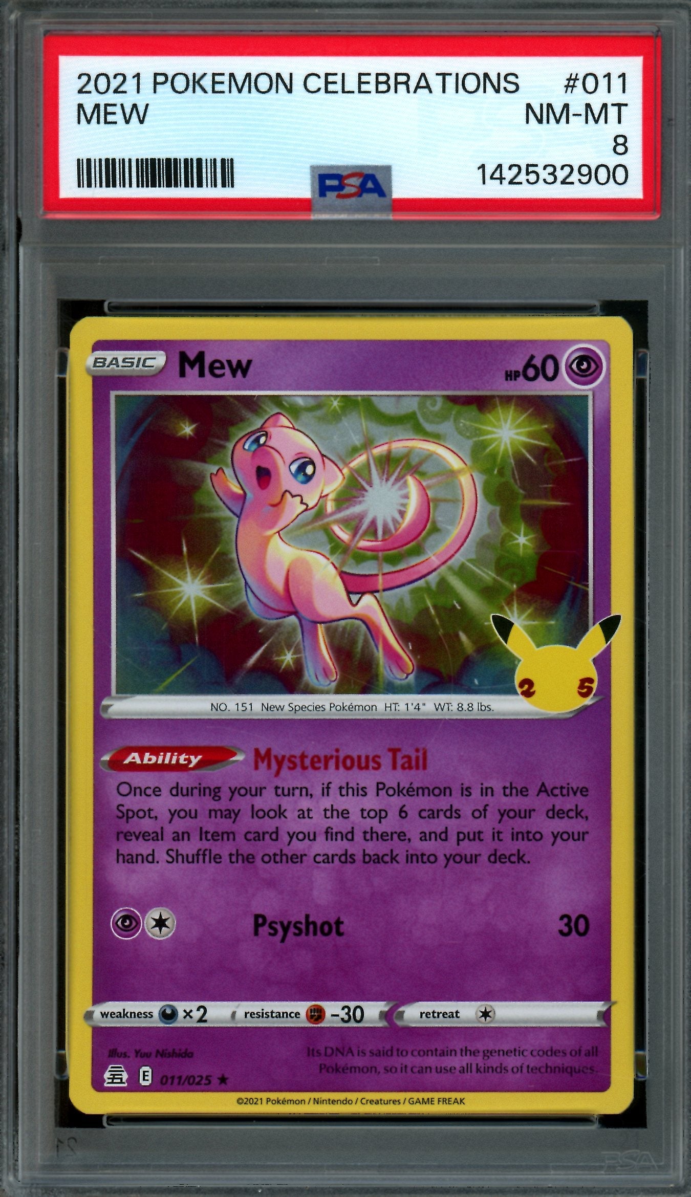 2021 Pokemon Celebrations Mew 011/025 PSA 8