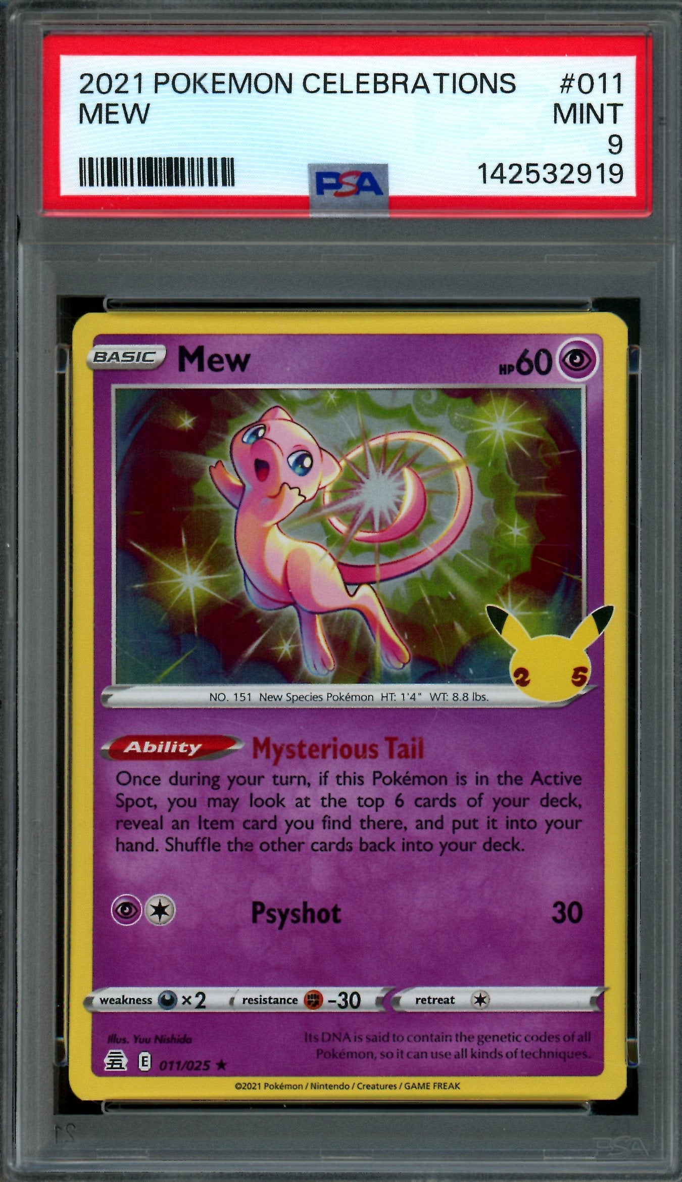 2021 Pokemon Celebrations Mew 011/025 PSA 9