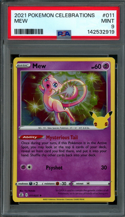 2021 Pokemon Celebrations Mew 011/025 PSA 9