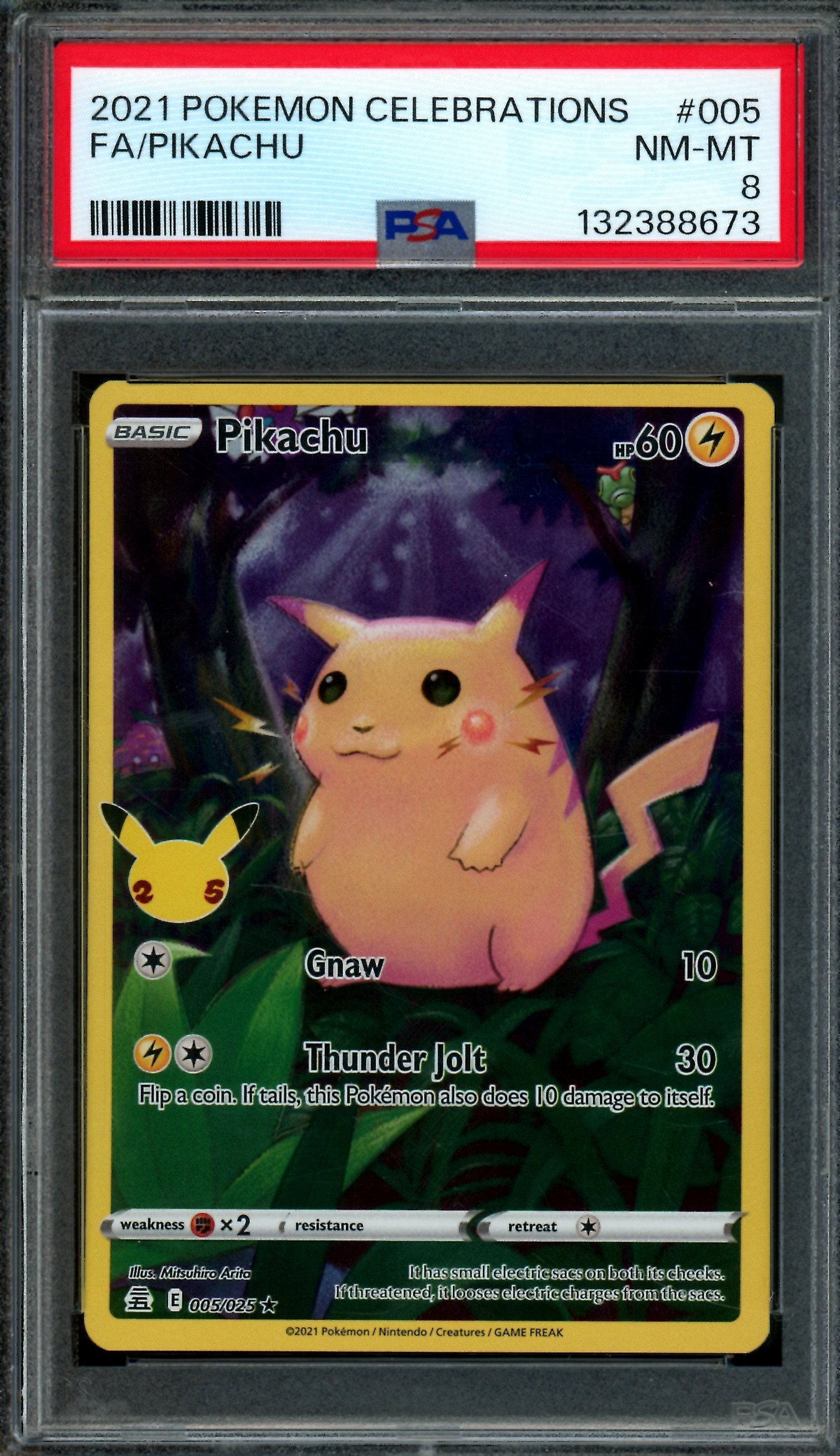 2021 Pokemon Celebrations Pikachu 005/025 PSA 8
