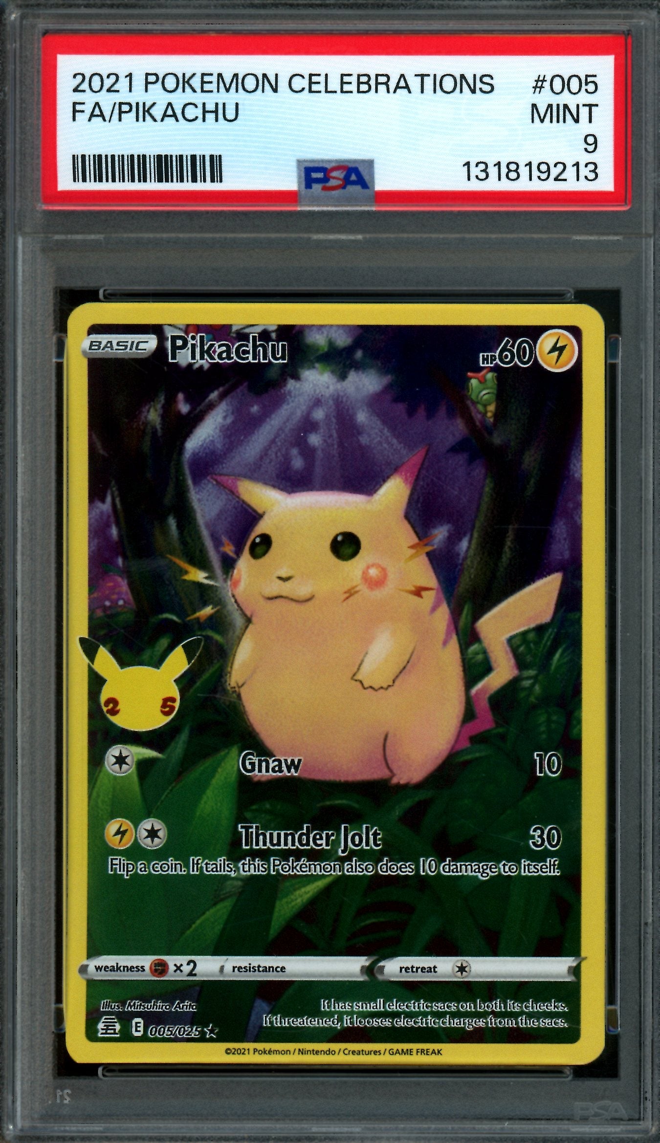 2021 Pokemon Celebrations Pikachu 005/025 PSA 9
