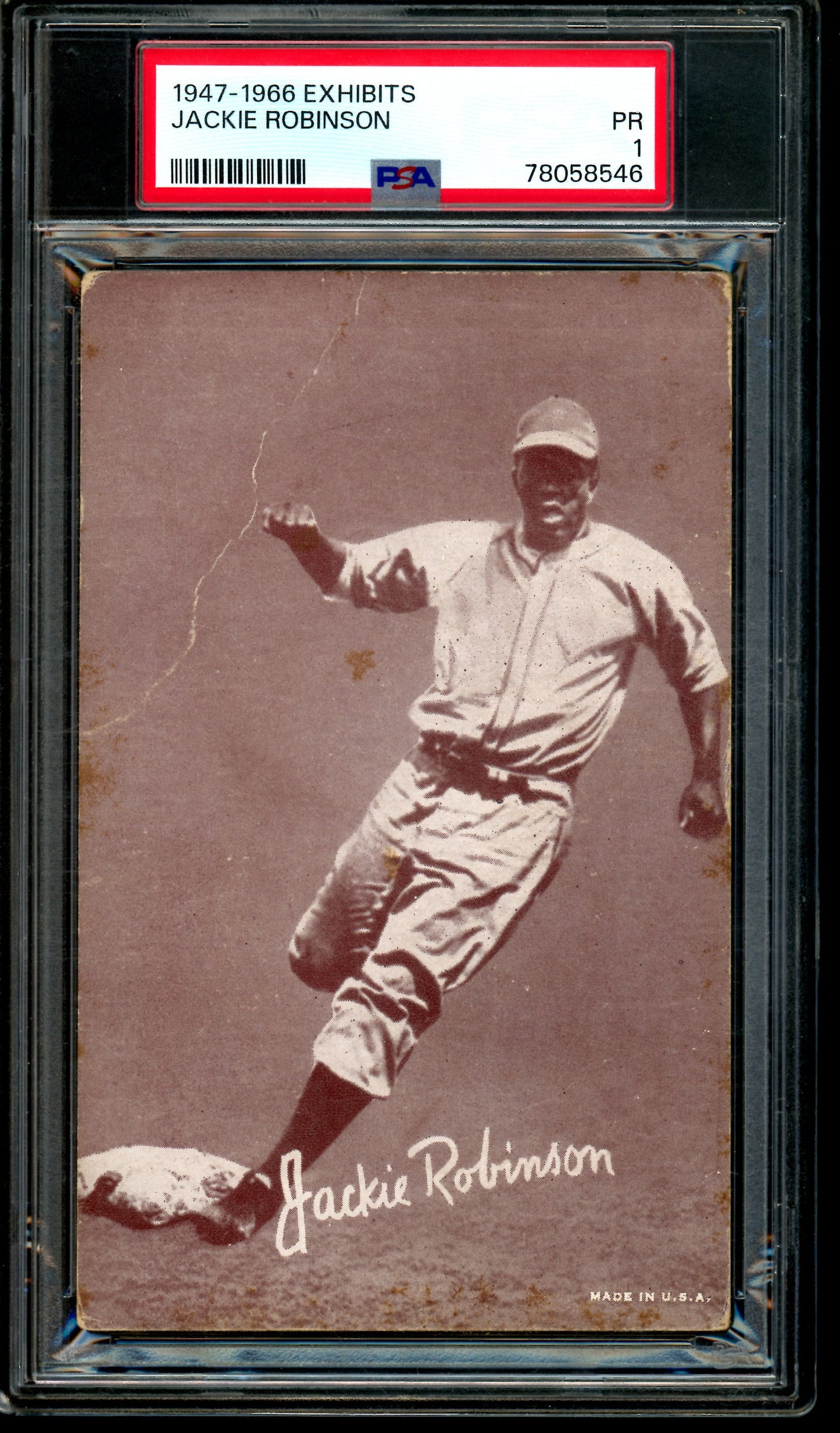 1947 Exhibits Jackie Robinson PSA 1 Dodgers