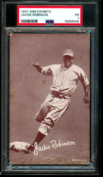 1947 Exhibits Jackie Robinson PSA 1 Dodgers