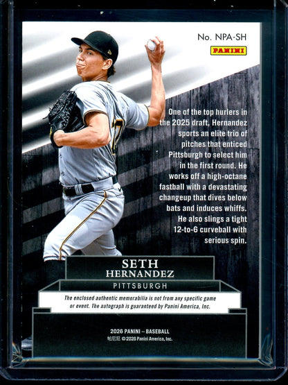 2026 Panini Noir Seth Hernandez Patch Autograph /99 Pirates