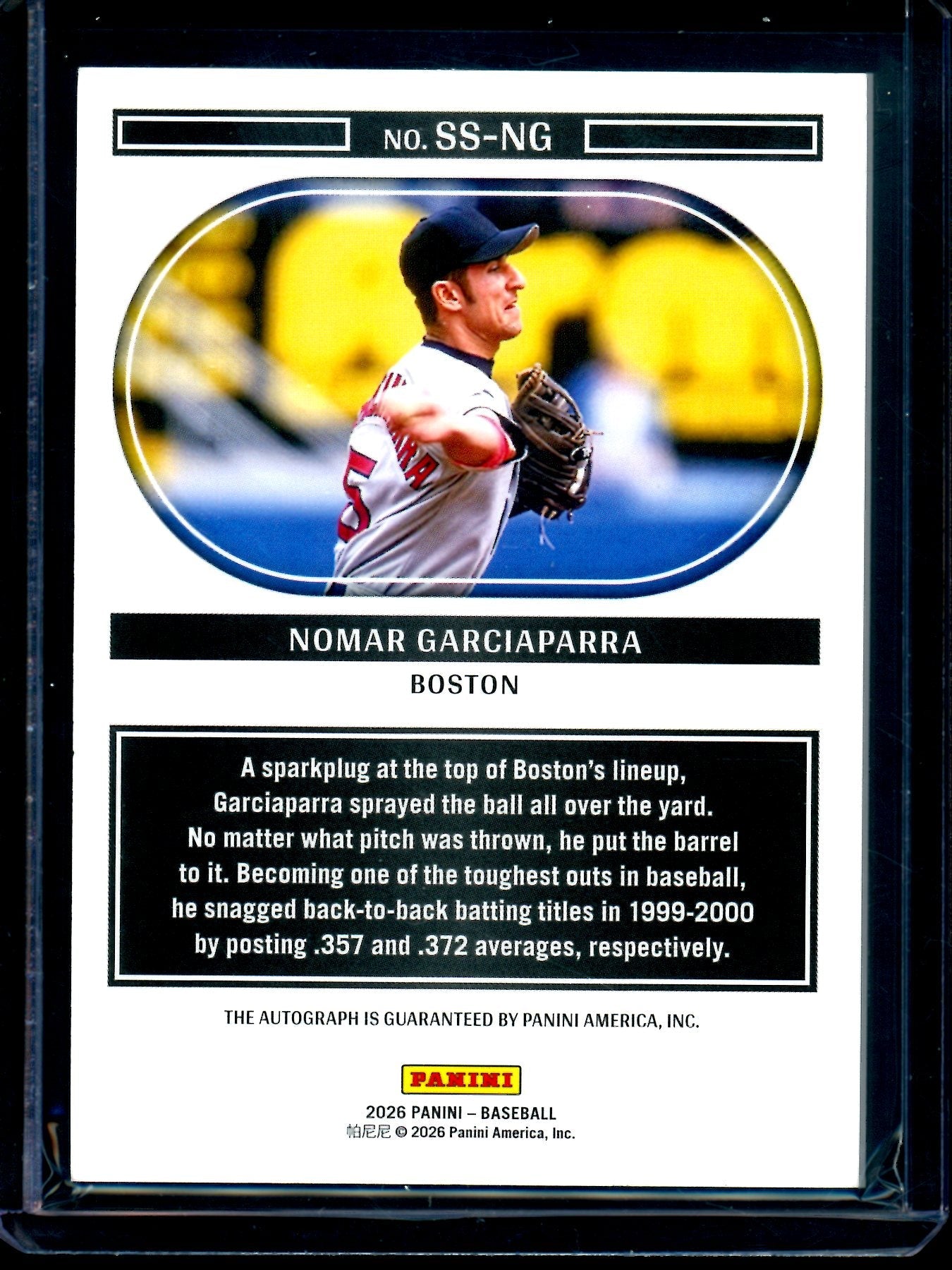 2026 Panini Noir Nomar Garciaparra Autograph /99 Red Sox (A)