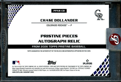 2026 Topps Pristine Chase Dollander Encased Rookie Patch Autograph Rockies