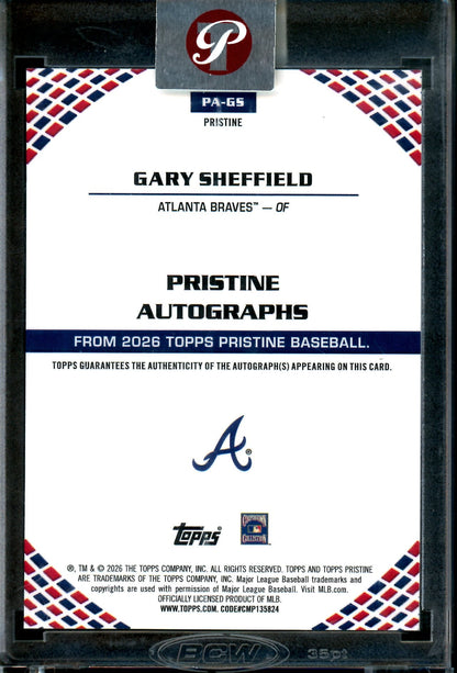 2026 Topps Pristine Gary Sheffield Encased Green Autograph /150 Braves