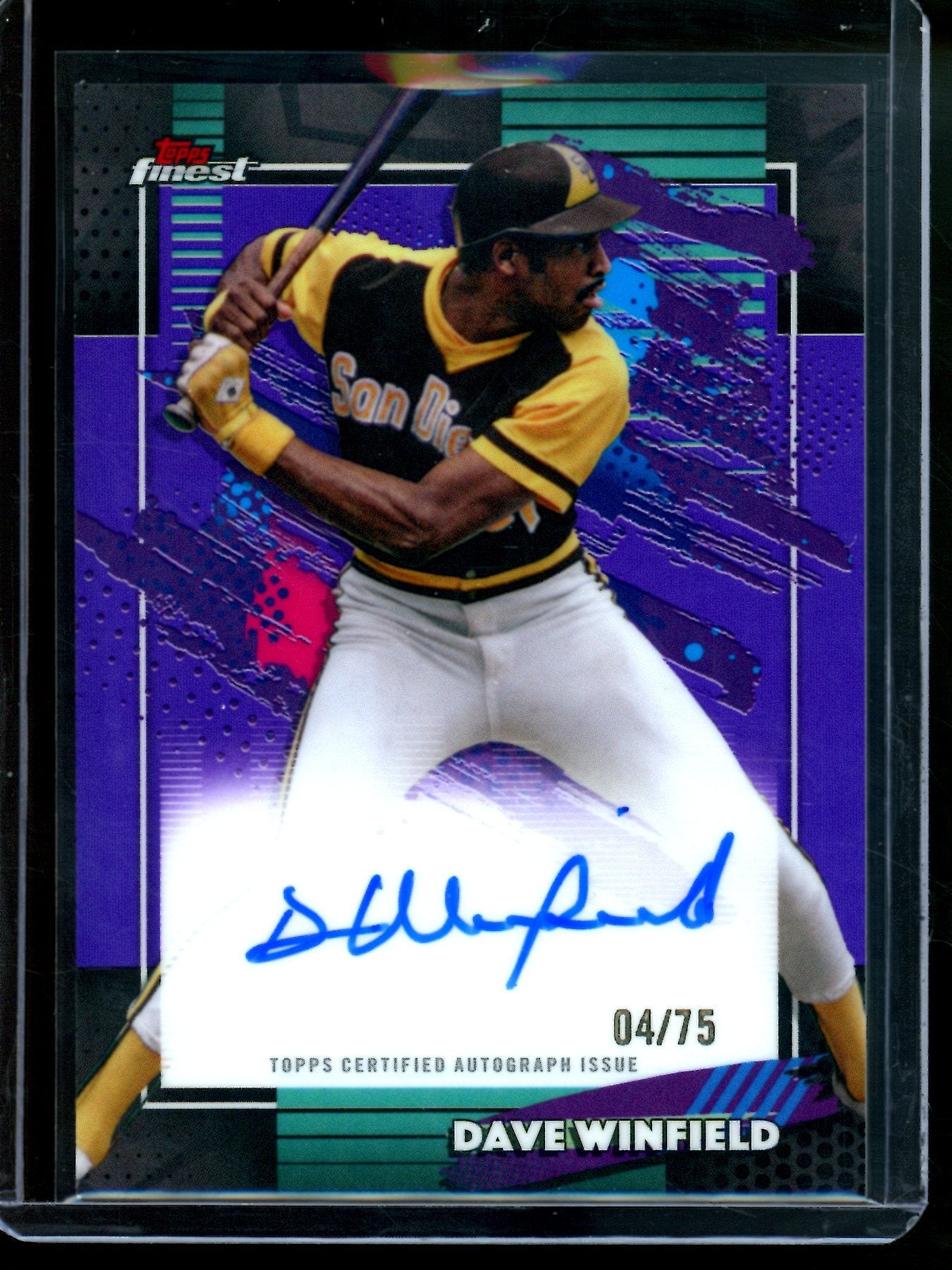 2026 Topps Finest Dave Winfield Purple Refractor Autograph /75 Padres