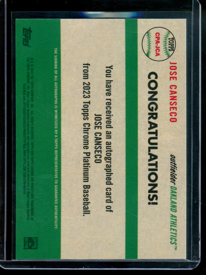 2023 Topps Platinum Anniversary Jose Canseco Autograph Athletics