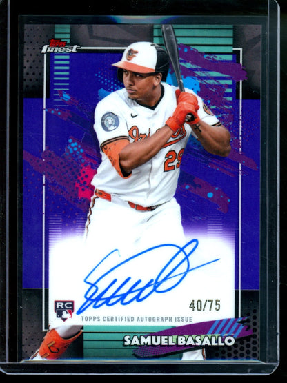 2026 Topps Finest Samuel Basallo Purple Rookie Autograph Refractor /75 Orioles