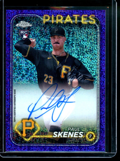2024 Topps Chrome Paul Skenes Purple Speckle Rookie Autograph /299 Pirates