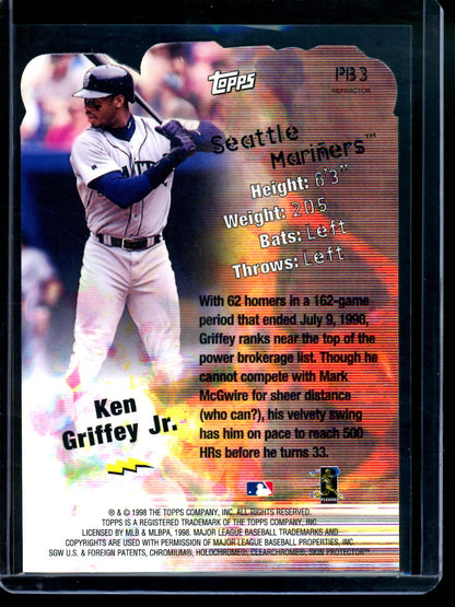 1998 Topps Chrome Ken Griffey Jr. Power Brokers Refractor Mariners
