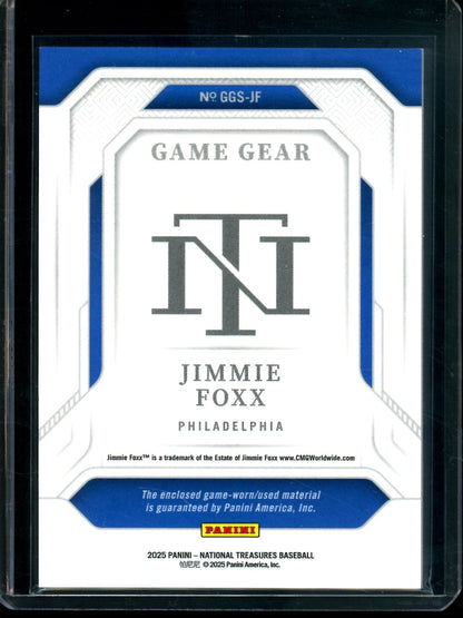2025 Panini National Treasures Jimmie Foxx Game Gear Bat Relic /99 Phillies