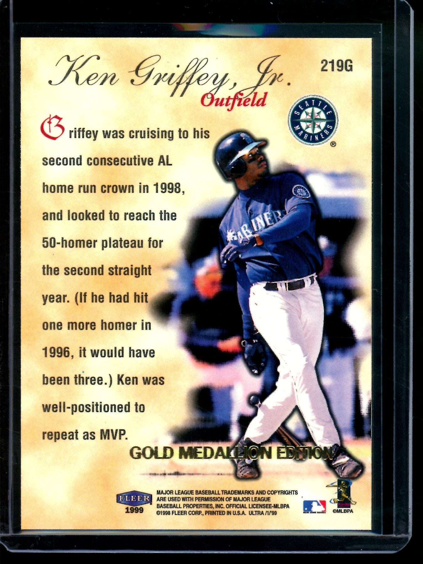 1998 Fleer Ultra Ken Griffey Jr. Season Crowns Gold Medallion Mariners (B)