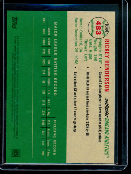 2023 Topps Platinum Anniversary Rickey Henderson Sparkle Refractor /150 Athletics