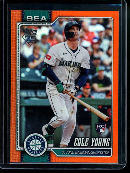 2026 Topps Flagship Cole Young Orange Foil Rookie /25 Mariners