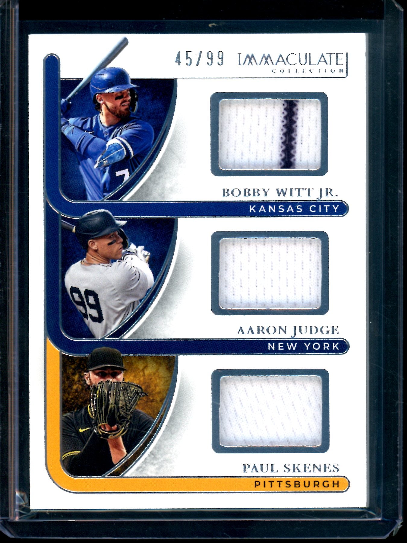 2026 Panini Immaculate Bobby Witt / Aaron Judge / Paul Skenes Triple Relic /99