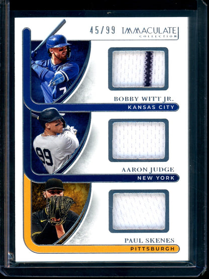 2026 Panini Immaculate Bobby Witt / Aaron Judge / Paul Skenes Triple Relic /99