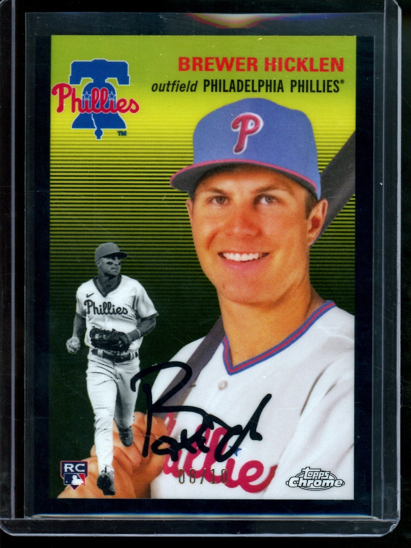 2023 Topps Platinum Anniversary Brewer Hicklen Rookie Black Refractor /10 Phillies