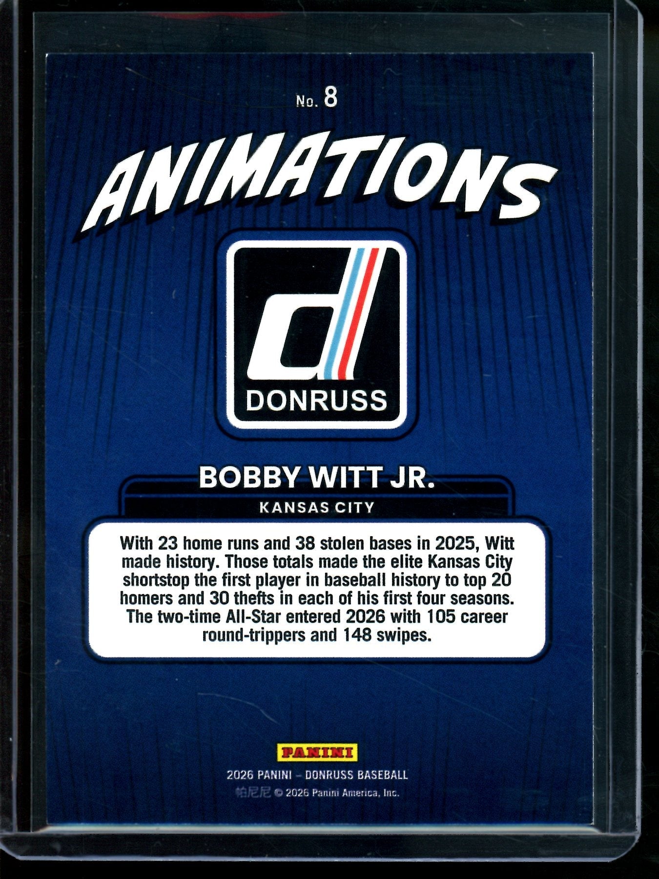 2026 Panini Donruss Bobby Witt Jr. Animations SP Royals