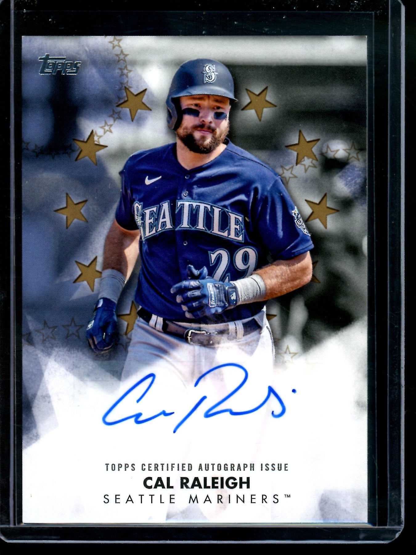 2024 Topps Flagship Cal Raleigh Baseball Stars Autograph Gold /50 Mariners