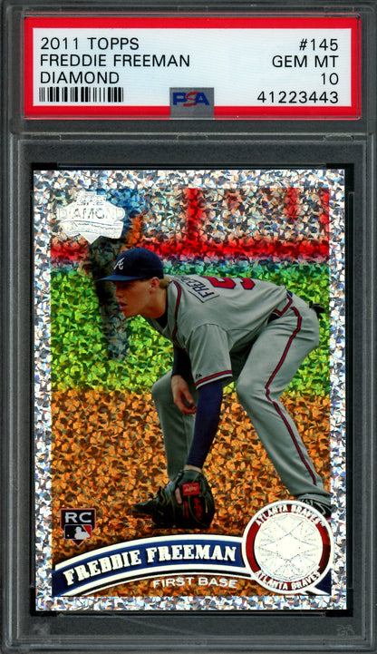 2011 Topps Flagship Freddie Freeman Diamond Foil Rookie #145 PSA 10 Braves
