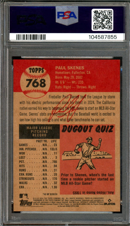 2024 Topps Living Paul Skenes Rookie #768 PSA 10 Pirates