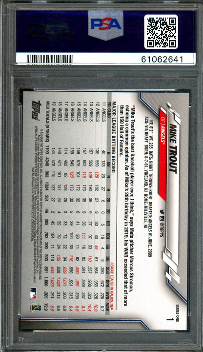 2020 Topps Flagship Mike Trout #1 PSA 10 Angels