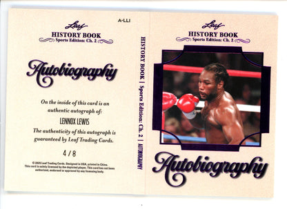 2025 Leaf Sports Edition Ch. 2 Lennox Lewis Autograph Booklet /8