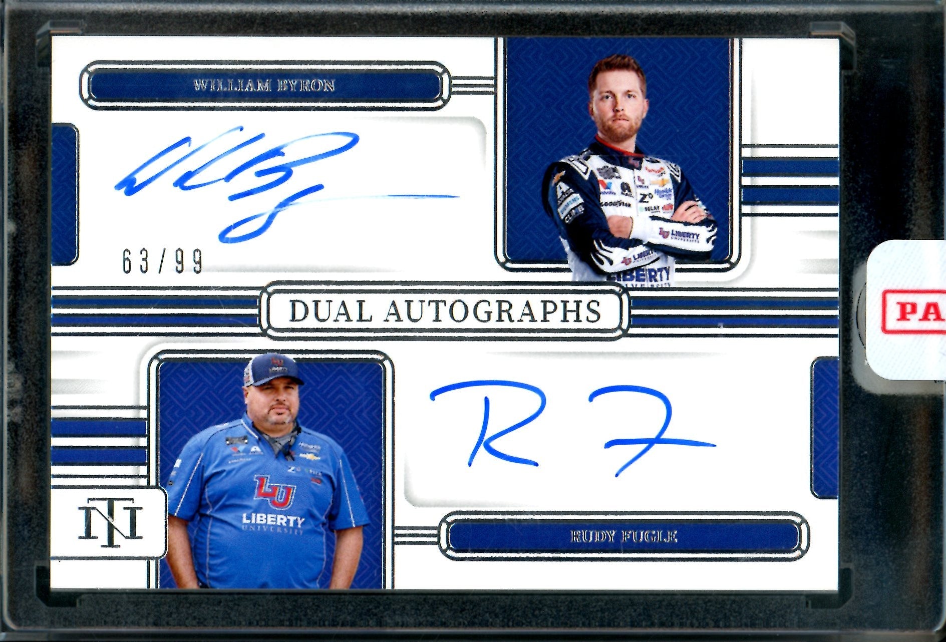 2025 Panini National Treasures William Byron / Rudy Fugle Dual Autograph /99
