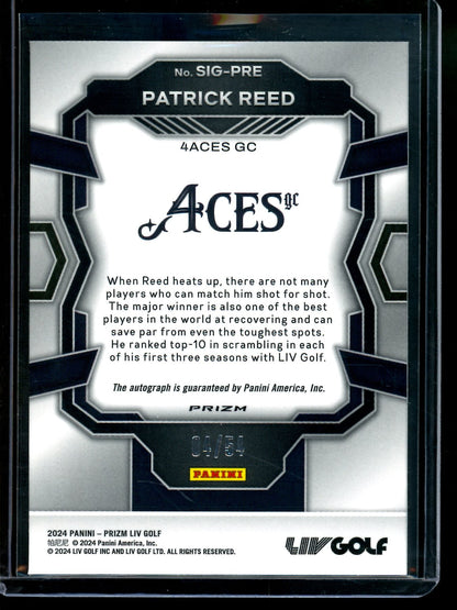 2024 Panini Prizm Patrick Reed Green Autograph /54
