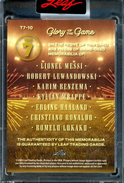 2026 Leaf Glory of the Game Messi / Lweandowski / Mbappe / Haaland / Ronaldo The 7 /35