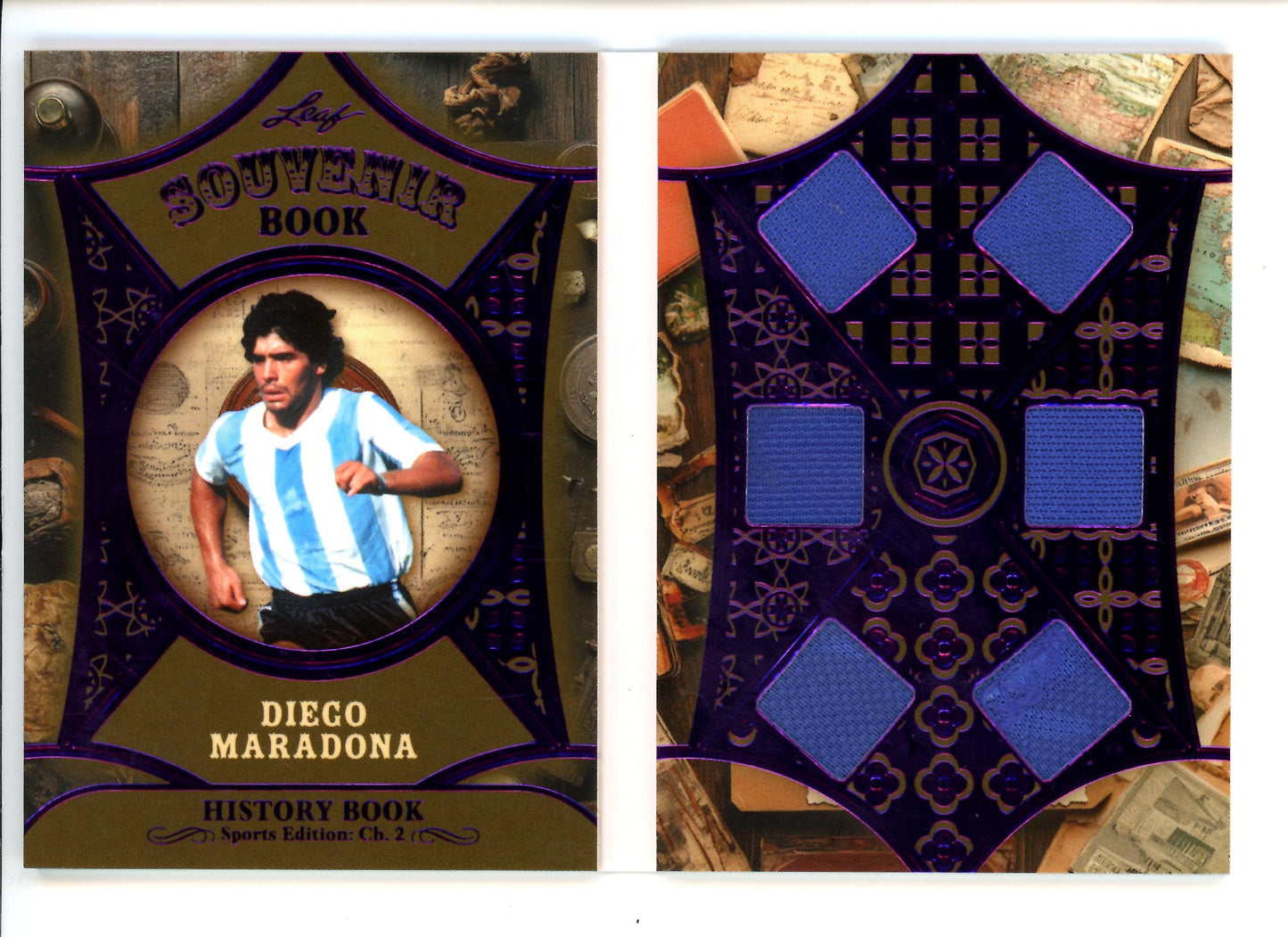 2025 Leaf Sports Edition Ch. 2 Diego Maradona Game-Used Relic Booklet /10 Argentina