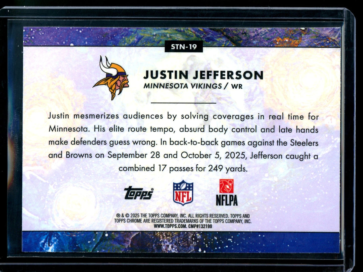2025 Topps Chrome Cosmic Justin Jefferson Stars in the Night Vikings