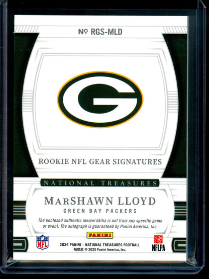 2024 Panini National Treasures MarShawn Lloyd Rookie Gear Signatures /99 Packers