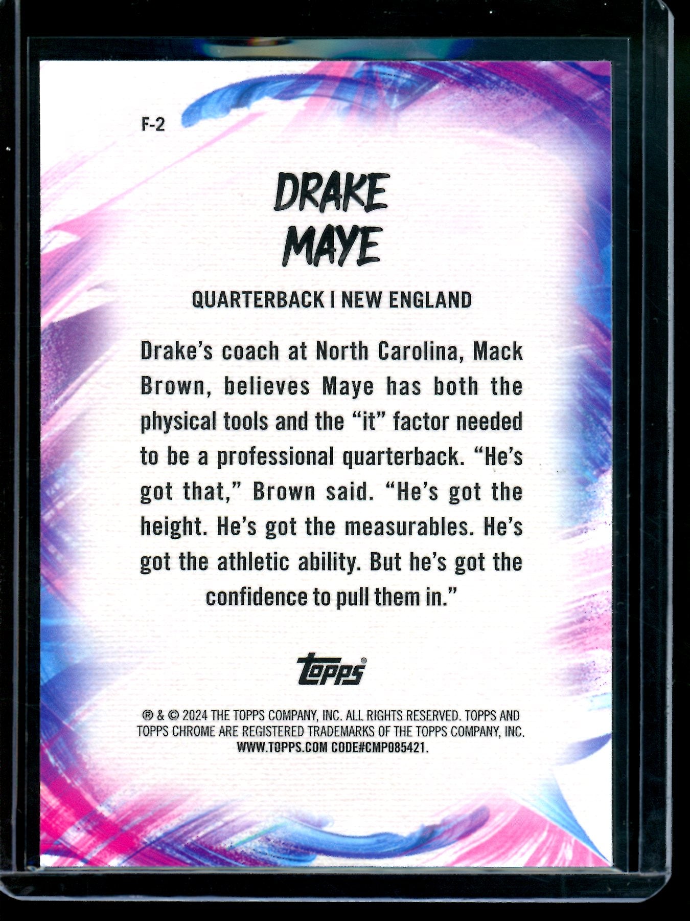2024 Topps Chrome Drake Maye Yellow Finesse Rookie /75 Patriots