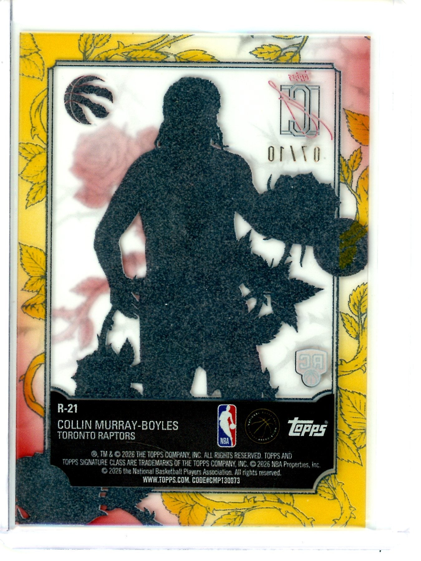 2026 Topps Signature Class Collin Murray-Boyles Roses SP Gold Rookie /10 Raptors