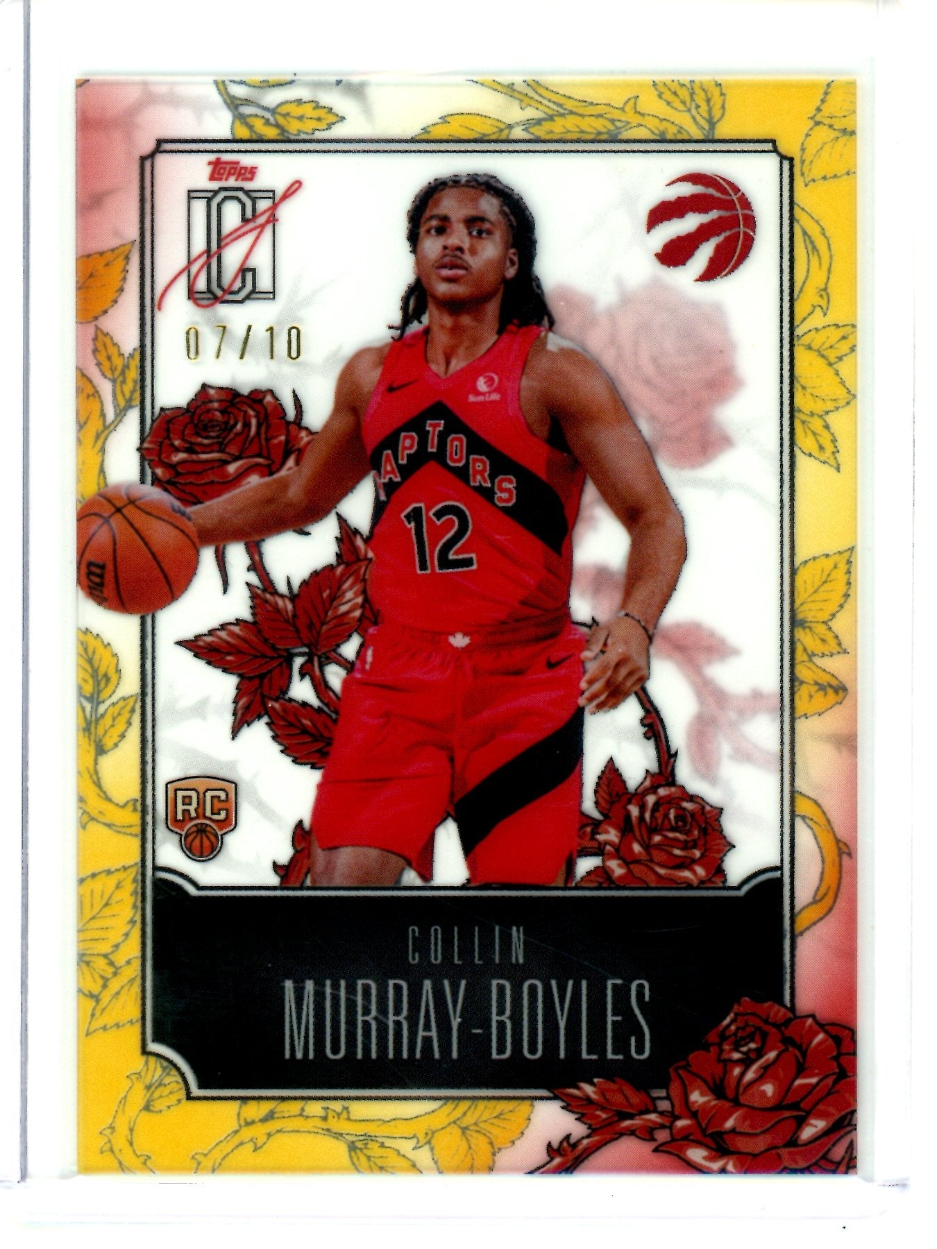 2026 Topps Signature Class Collin Murray-Boyles Roses SP Gold Rookie /10 Raptors