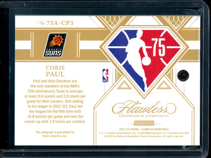 2022 Panini Flawless Chris Paul Ruby Autograph /15 Suns
