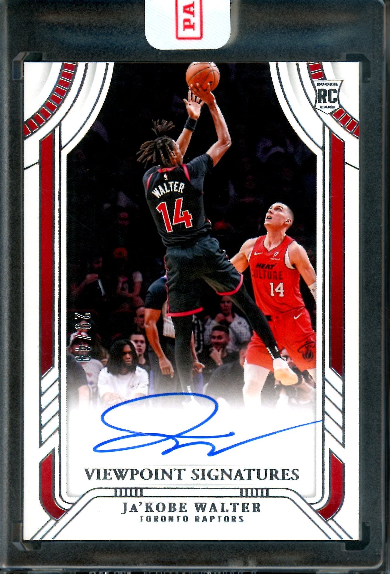2024 Panini National Treasures Ja'Kobe Walter Rookie Encased Autograph /49 Raptors