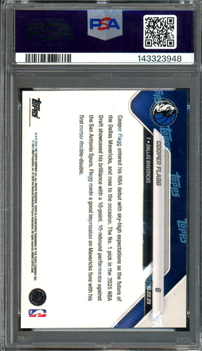 2025 Topps Now Cooper Flagg Rookie #6 PSA 10 Mavericks
