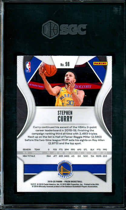 2019 Panini Prizm Stephen Curry #98 SGC 10 Warriors