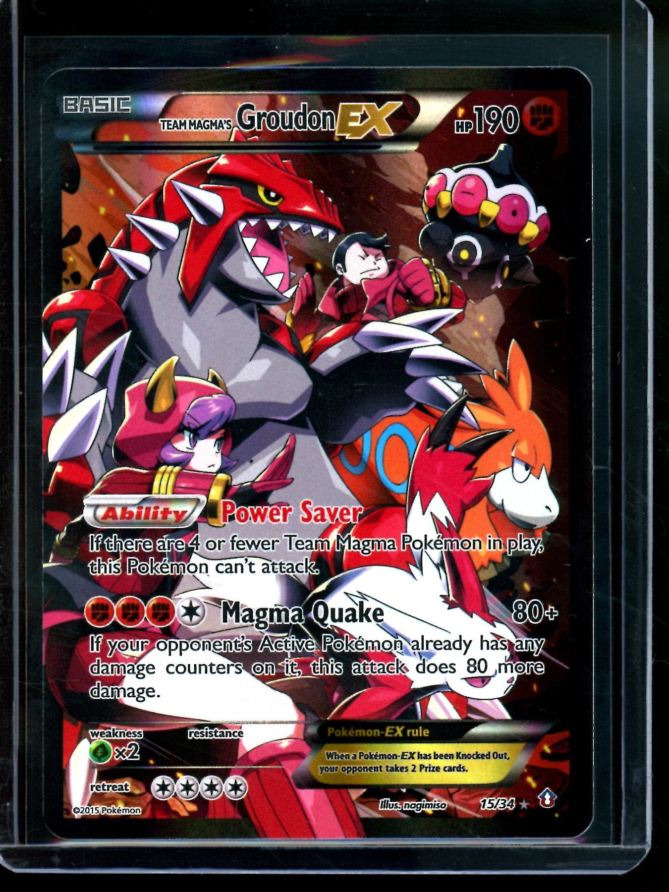 2015 Pokemon Double Crisis Team Magma's Groudon EX 15/34