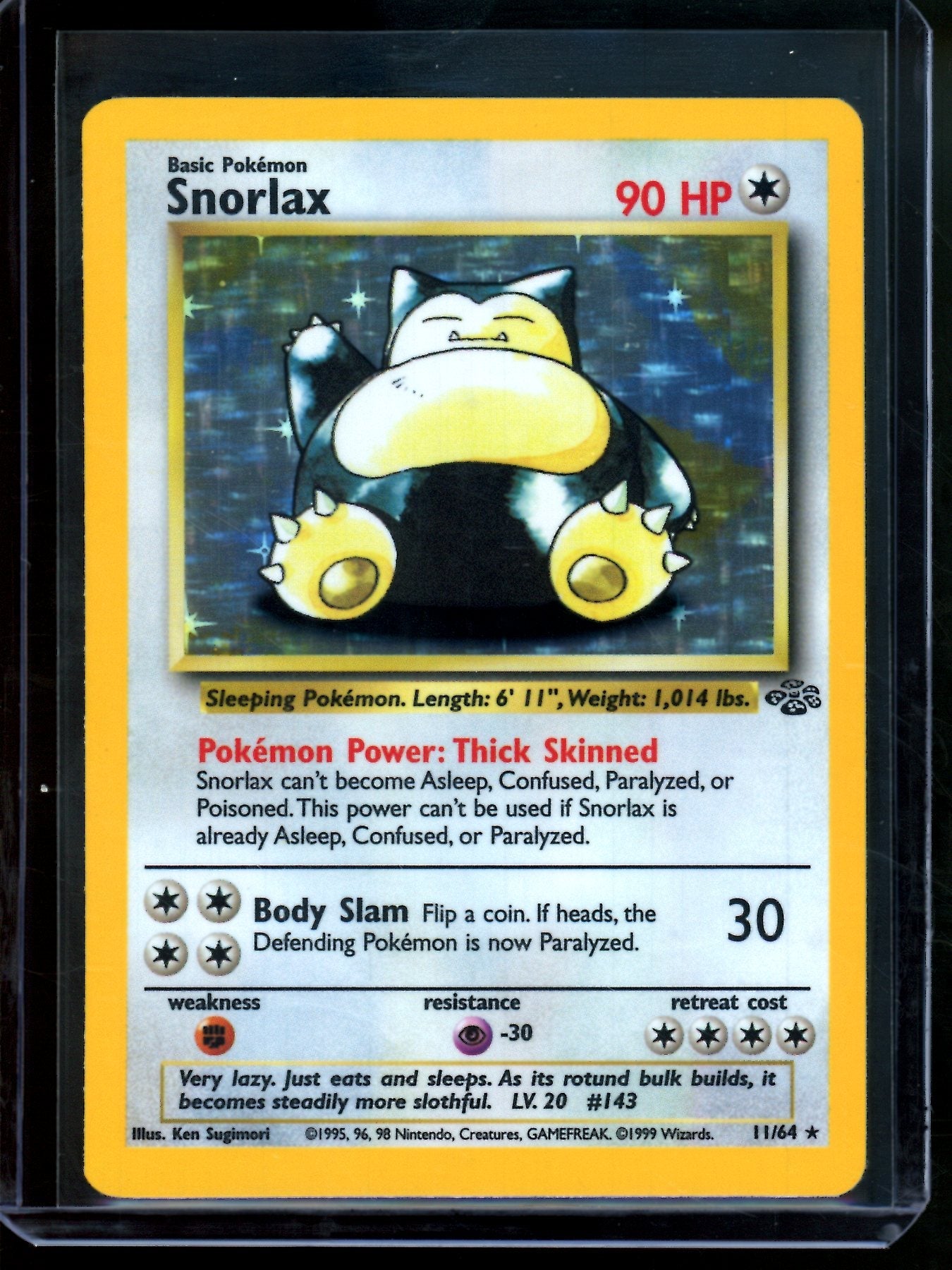 1999 Pokemon Jungle Snorlax Holo Jungle 11/64 (B)