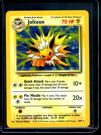 1999 Pokemon Base Set Jolteon Holo 4/64