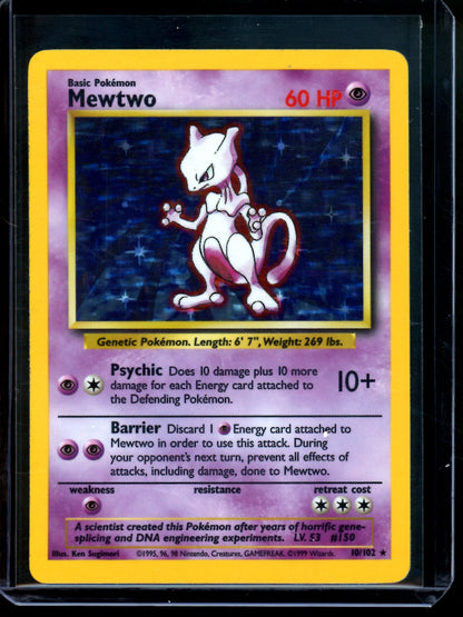 1999 Pokemon Base Set Mewtwo Holo 10/102 (A)