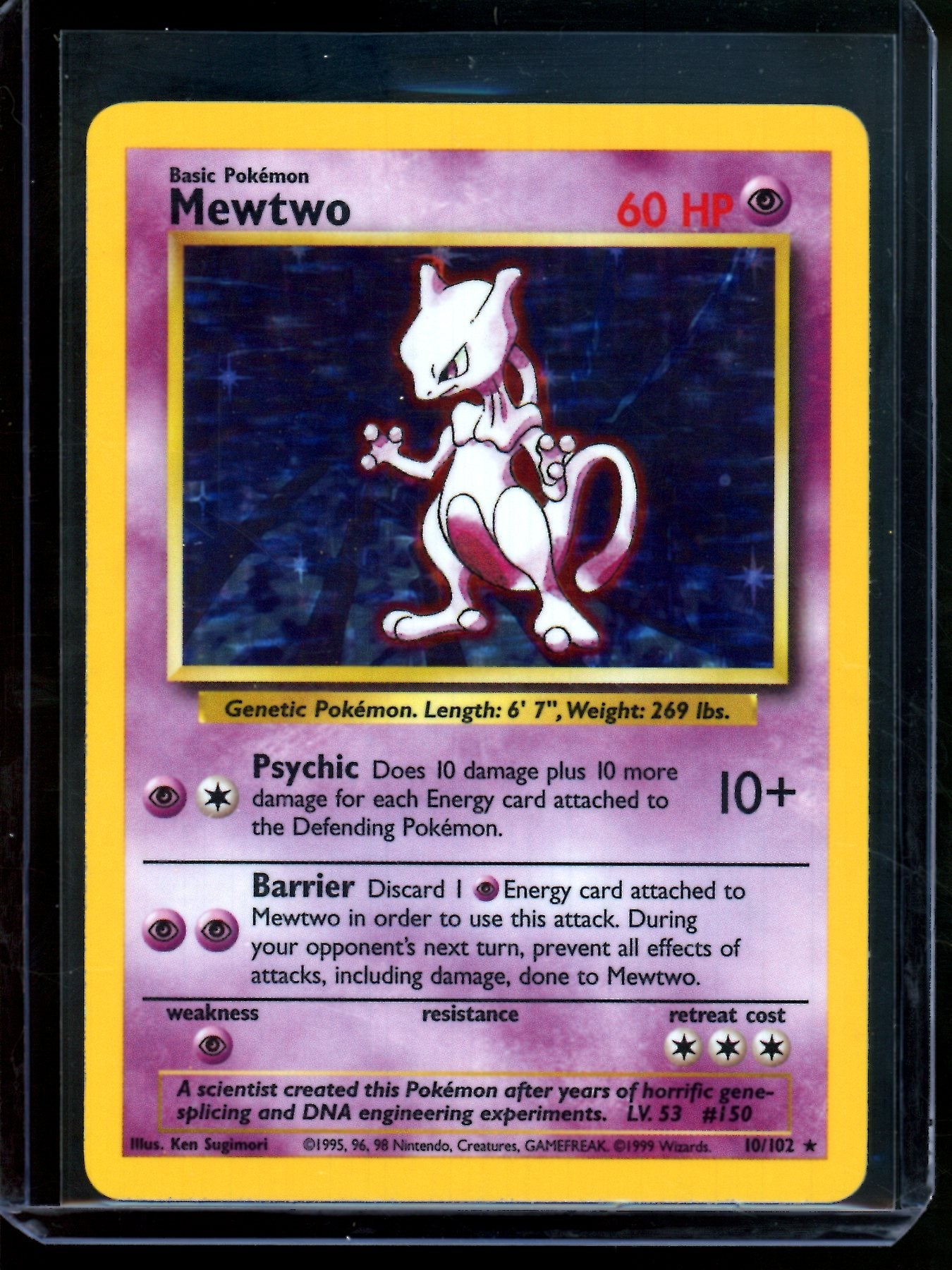 1999 Pokemon Base Set Mewtwo Holo 10/102 (B)