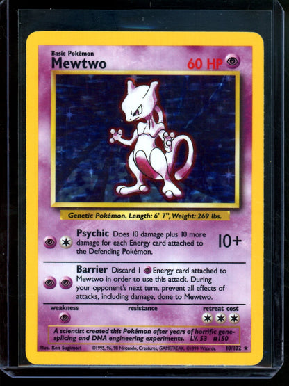 1999 Pokemon Base Set Mewtwo Holo 10/102 (B)