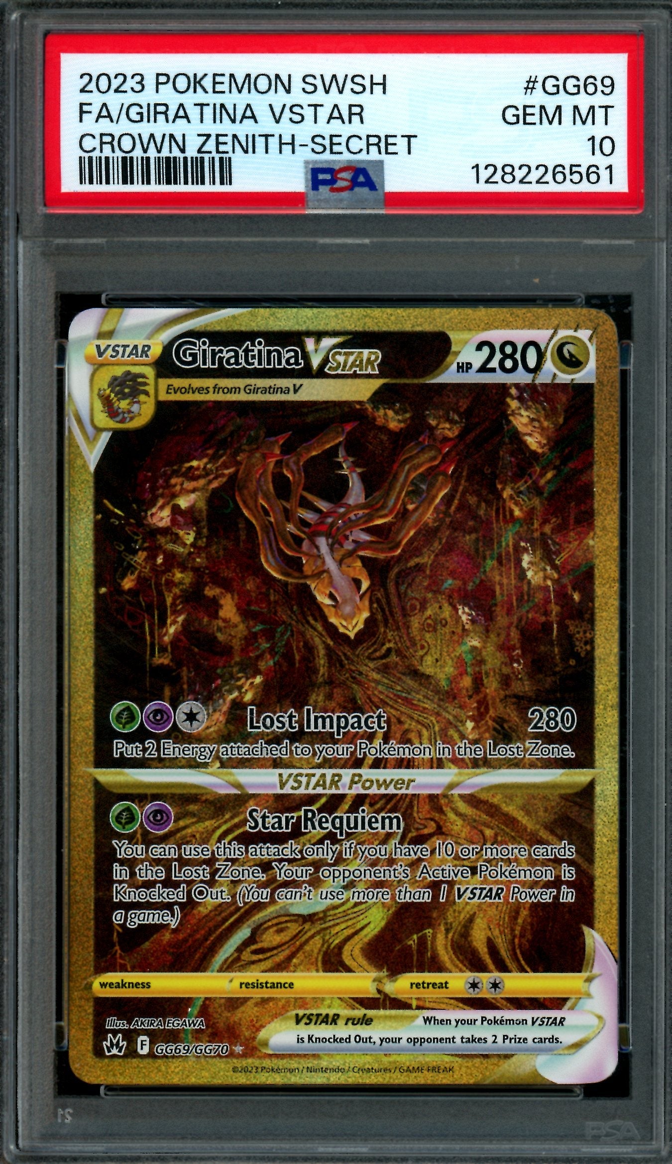 2023 Pokemon Crown Zenith Giratina VSTAR GG69/GG70 PSA 10