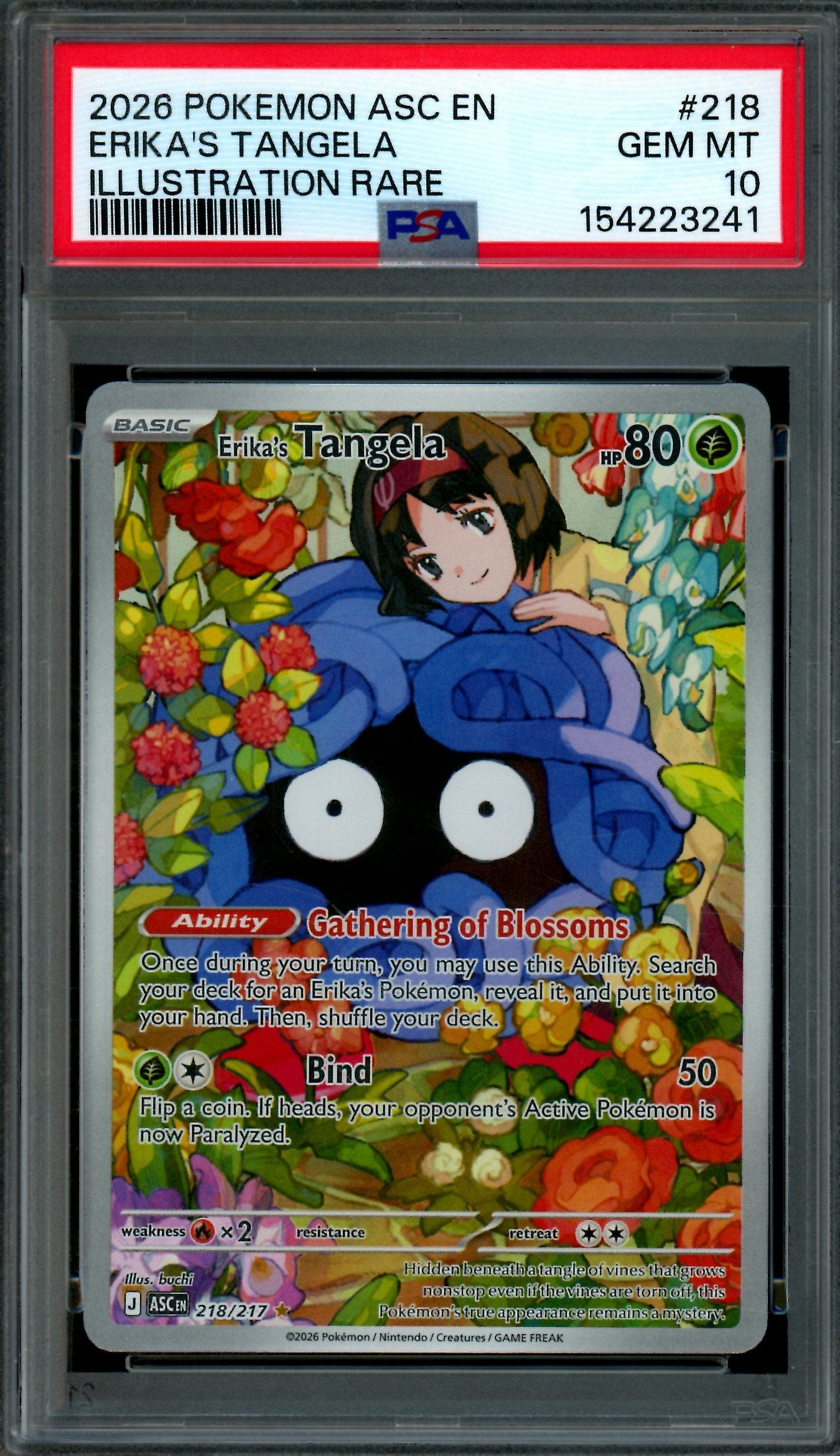 2026 Pokemon Ascended Heroes Erika's Tangela 218/217 PSA 10